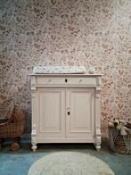 Vintage brocante biedermeier commode beige, Ophalen of Verzenden