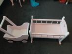 Houten poppenwagen en poppenwiegje, Ophalen, Gebruikt, Meubelstuk of Keukentje