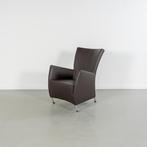 2x Montis Windy Fauteuil Bruin Leder - Staal, 75 tot 100 cm, Ophalen of Verzenden, Zo goed als nieuw, Metaal