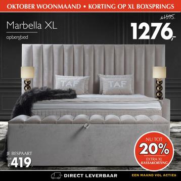 Oktober Actie 20% korting XL Opberg Boxspring €1116 beschikbaar voor biedingen