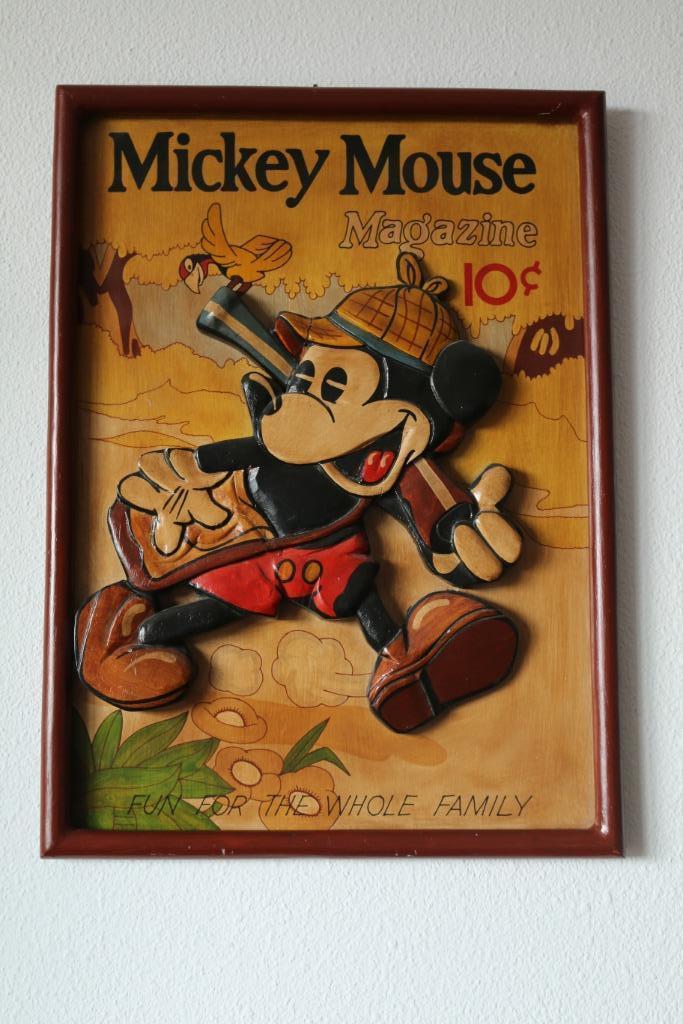 Disney Mickey Mouse 3D wallboard hout vintage Kerst, Verzamelen, Disney, Zo goed als nieuw, Overige typen, Mickey Mouse, Ophalen of Verzenden