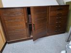 Deens design, bali bruin elementen kast, jaren 70-80, Ophalen, Gebruikt, Glas, Minder dan 150 cm