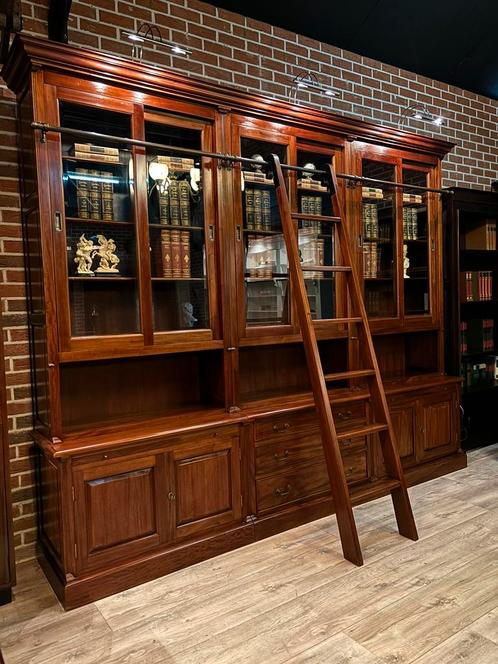 Bibliotheekkast boekenkast met ladder Jan frantzen, Huis en Inrichting, Kasten | Boekenkasten, Zo goed als nieuw, 200 cm of meer