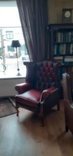 Oxblood Chesterfield wing fauteuil, Huis en Inrichting, Ophalen of Verzenden, Gebruikt, 75 tot 100 cm