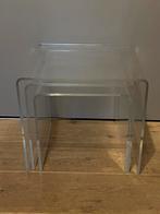 Vintage Set Bijzettafeltjes Plexiglas Nesting Tables Aqryl, Huis en Inrichting, Ophalen of Verzenden, Gebruikt