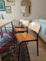 6 eetkamerstoelen, retro, vintage, schoolstoelen, Ophalen, Gebruikt, Bruin, Vijf, Zes of meer stoelen