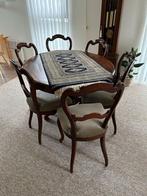 Antieke eettafel + 6 stoelen, Antiek en Kunst, Antiek | Meubels | Bedden, Ophalen