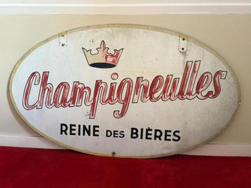 Authentiek vintage emaille reclamebord van Brouwerij Champig beschikbaar voor biedingen