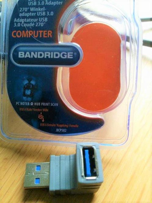 USB 3 adapter haaks 270 graden USB 3.0 NIEUW, Computers en Software, Pc- en Netwerkkabels, Nieuw, Ophalen of Verzenden