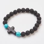 Armband van lava en turquoise natuursteen in maat naar wens, Info.adorabeads@gmail.com, Overige materialen, Want 18 Hoogvliet