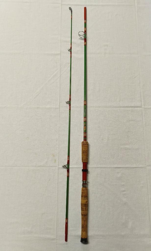 Vintage hengel spin dam 2,15 meter 2 delig kurken handgreep, Watersport en Boten, Hengelsport | Roofvissen, Zo goed als nieuw