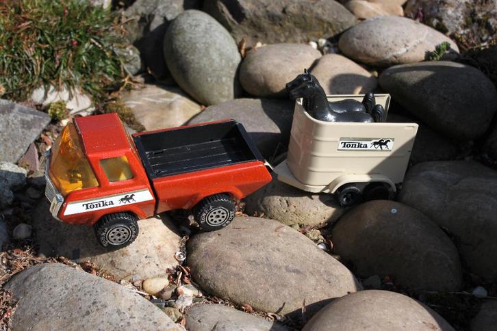 Tonka pick-up met paardentrailer, Antiek en Kunst, Antiek | Speelgoed, Ophalen