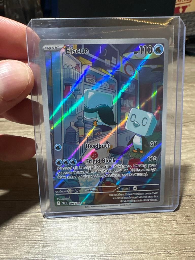 Eiscue Pokemonkaart 205/193 - Paldea Evolved, Ophalen, Zo goed als nieuw, Losse kaart, Foil