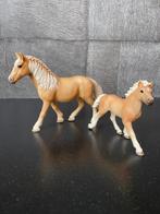 Schleich Haflinger veulen, 13814 en merrie, 13812 - paarden, Ophalen of Verzenden, Gebruikt
