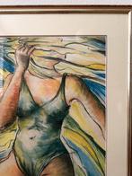 Twee grote Schilderijen / Frivole Dames / Goud~Zilver Lijst, Ophalen