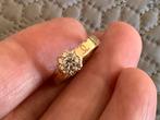 Vintage gouden ring Chanel briljant geslepen zirkoon 18 k, Verzenden, Met edelsteen, Dame, Goud