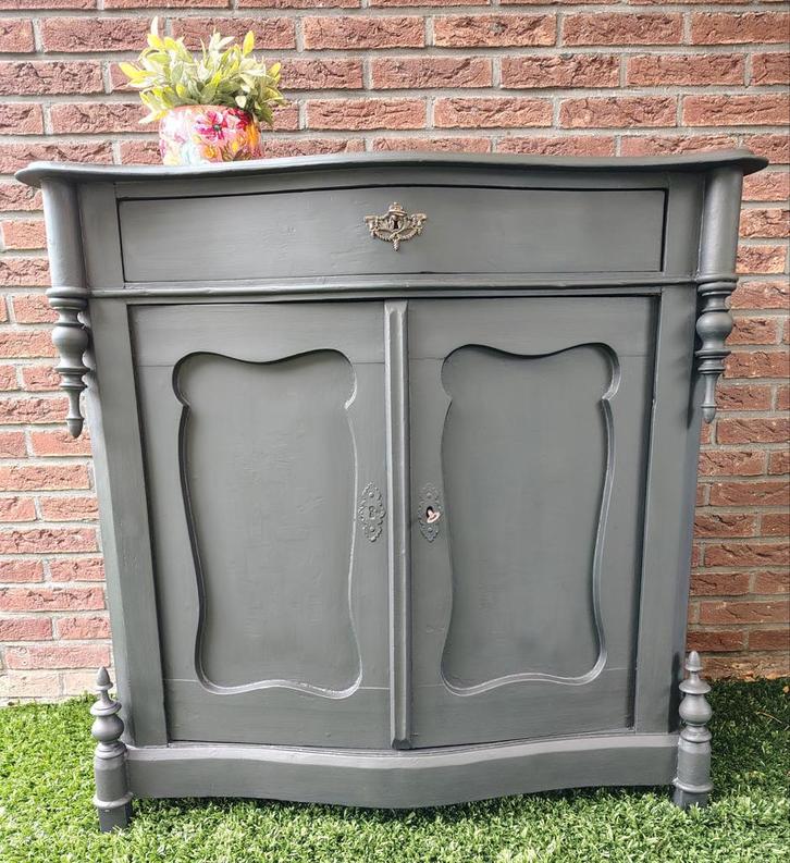 Zwarte Biedermeier kast Meidenkast, Huis en Inrichting, Kasten | Ladekasten, 50 tot 100 cm, 25 tot 50 cm, Ophalen