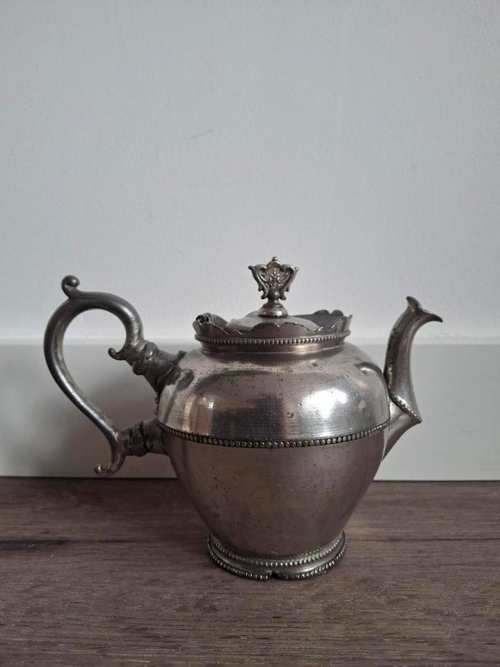 Antieke Tinnen Theepot, Antiek en Kunst, Antiek | Tin, Ophalen of Verzenden