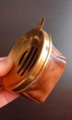 Art deco asbak messing met leer, Antiek en Kunst, Ophalen of Verzenden
