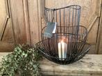 NIEUW Countryfield groot zwart metalen windlicht, Huis en Inrichting, Woonaccessoires | Kandelaars en Kaarsen, Ophalen of Verzenden
