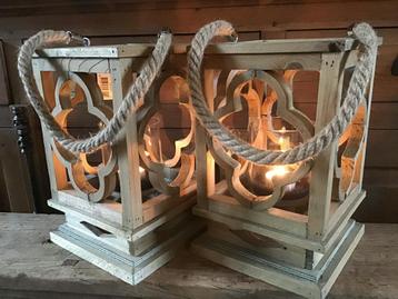 NIEUW set PTMD houten windlichten lantaarns beschikbaar voor biedingen