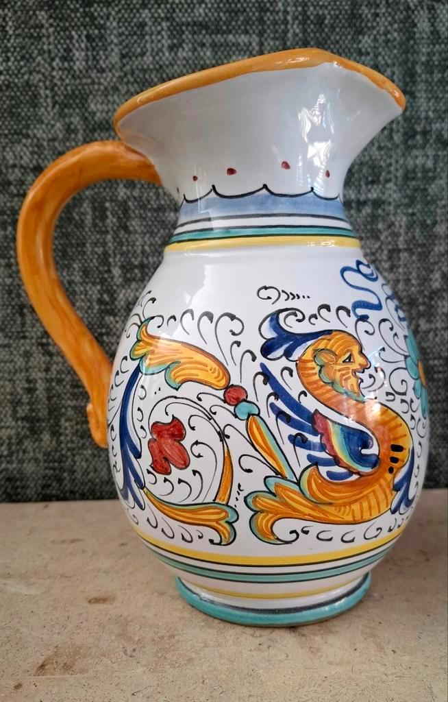 Deruta ,Italië  prachtige kan, Antiek en Kunst, Antiek | Vazen, Verzenden