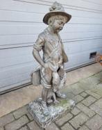 Antiek brons standbeeld Jager met wild, Verzenden, Zo goed als nieuw, Metaal, Mensenbeeld