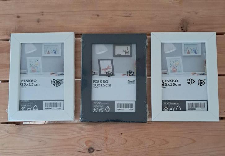 IKEA FISKBO Fotolijsten - 3 stuks, Huis en Inrichting, Woonaccessoires | Lijsten, Nieuw, Minder dan 50 cm, Minder dan 50 cm, Kunststof