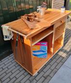 Terras bar bbq meubel gemaakt van grenenhout op zwenkwielen, Ophalen, Nieuw
