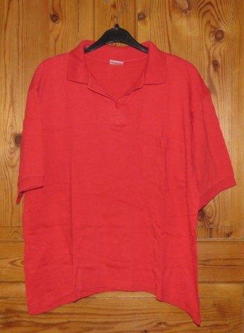 Katoenen polo rood met borstzakje maat L/44-46, Kleding | Dames, T-shirts, Zo goed als nieuw, Maat 42/44 (L), Rood, Korte mouw