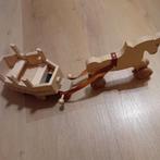 Houten paard met wagen nieuw, Kinderen en Baby's, Speelgoed | Houten speelgoed, Ophalen of Verzenden, Nieuw