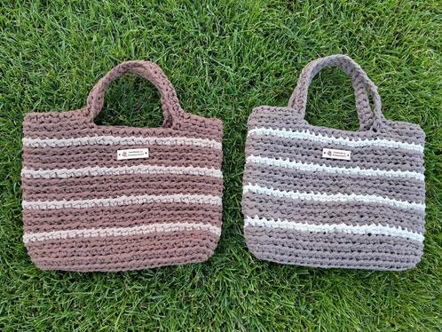 Gehaakte Cozy Bag - Tas - Boho/Ibiza style - bruin/grijs/wit, Sieraden, Tassen en Uiterlijk, Tassen | Damestassen, Nieuw, Shopper