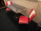 Bel air Amerikaanse retro diner set, Huis en Inrichting, Stoelen, Ophalen, Gebruikt, Rood, Twee
