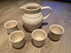Vintage Melkkan met 4 bekers, Keramiek, Overige typen, Nieuw, Ophalen of Verzenden