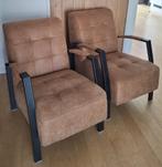 Als nieuw 2 Fauteuils Cognac Thirty met armleuningen van Huu, Huis en Inrichting, Fauteuils, Ophalen, Minder dan 75 cm, Zo goed als nieuw