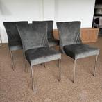 Eetkamerstoel HK  stof Adore , pootje RVS, Overige kleuren, Nieuw, Ophalen of Verzenden, Metaal