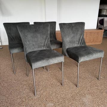 Eetkamerstoel HK  stof Adore , pootje RVS beschikbaar voor biedingen