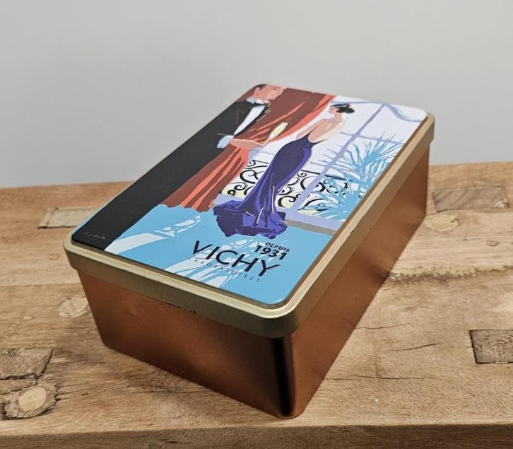 LEUK "VICHY LABORATOIRES" BLIK, Verzamelen, Blikken, Gebruikt, Overige, Overige merken, Ophalen of Verzenden