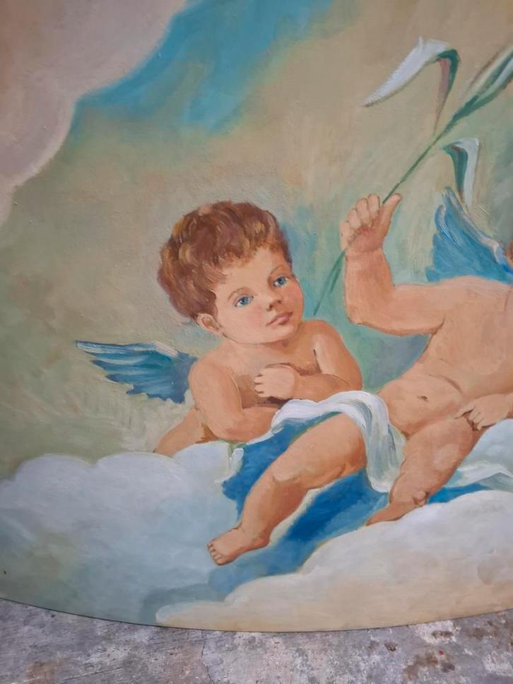 Schilderij met engeltjes, Antiek en Kunst, Kunst | Schilderijen | Klassiek, Ophalen of Verzenden