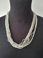 Vintage Kralen Ketting - Zilver & Lichtgrijs, Ophalen of Verzenden