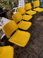 Gele vintage stoelen - set van 6, Ophalen, Gebruikt, Overige kleuren, Vintage