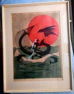 Harry van Kruiningen (1906-1996) Achnaton 1957 linosnede, Antiek en Kunst, Ophalen of Verzenden