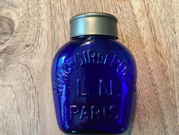 Antiek origineel kobalt blauw sputum flesje beschikbaar voor biedingen