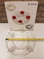 Glazen schaal met waxine houders, Ophalen of Verzenden, Nieuw