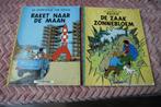 2 boeken Kuifje. De zaak zonnebloem en Raket naar de maan, Boeken, Gelezen, Ophalen of Verzenden, Meerdere stripboeken