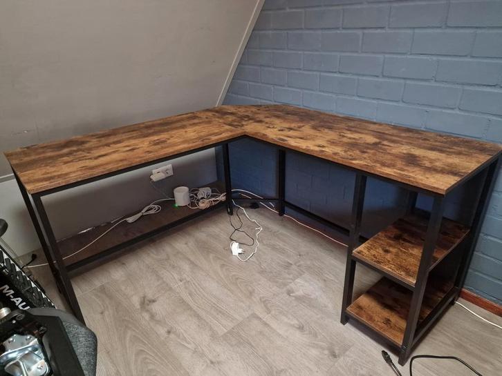 Hoekbureau bruin, Huis en Inrichting, Bureaus, Gebruikt, Bureau, Ophalen