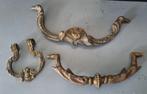 3 antieke Franse bronzen handvatten handgrepen, Ophalen of Verzenden