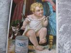 Antieke Reclamekaart Condensed Milk / Baby Melk - Kind Poes, Overige typen, Gebruikt, Verzenden