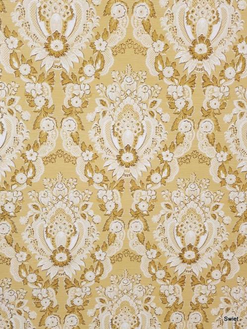 12871 Vintage barokmedaillon oker behang wallpaper swiet, Huis en Inrichting, Stoffering | Behang, Verzenden