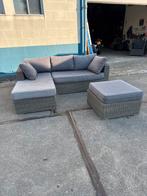 Wicker Loungeset met Hocker, Tuin en Terras, Tuinsets en Loungesets, 4 zitplaatsen, Gebruikt, Ophalen of Verzenden, Loungeset